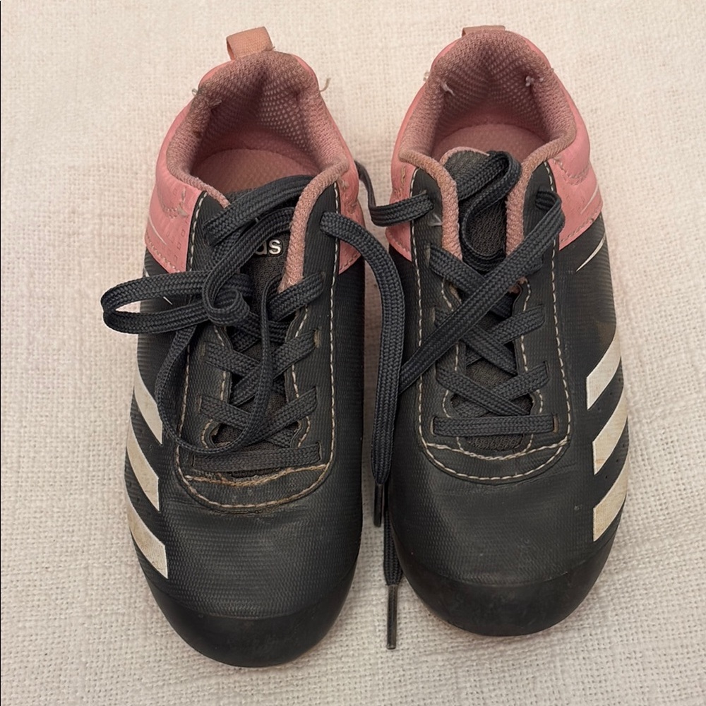 Adidas Black and Pink Sneakers with Classic Stripes